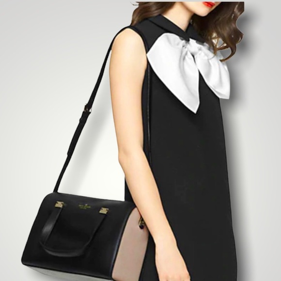 Kate Spade Black and Tan leather Purse Parker Street Collection - Picture 2 of 16